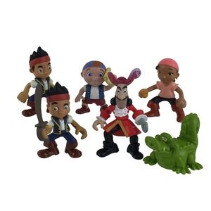 Mattel Disney Jake Neverland Pirates Figure Lot Hook Izzy Cubby Tick-Tock Crock
